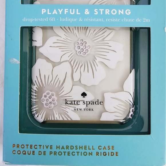 Kate Spade iPhone X Hollyhock Floral Bling Diva Gems Hardshell Case New in Box - Picture 5 of 7